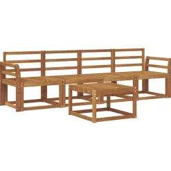 vidaXL Utomhussoffset 5 pcs Naturfärg Massivt Akaciaträ