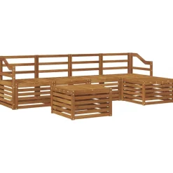 vidaXL Utomhussoffset 6 pcs Naturfärg Massivt Akaciaträ