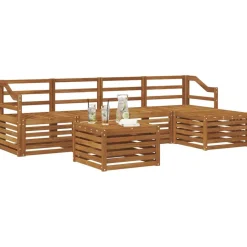 vidaXL Utomhussoffset 6 pcs Naturfärg Massivt Akaciaträ
