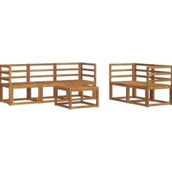 Discount vidaXL Utomhussoffset 6 pcs Massivt Akaciaträ Naturfärg