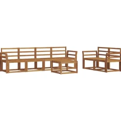 vidaXL Utomhussoffset 7 pcs Naturfärg Massivt Akaciaträ