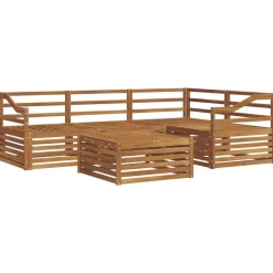 vidaXL Utomhussoffset 5 pcs Naturfärg Massivt Akaciaträ