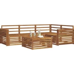 vidaXL Utomhussoffset 5 pcs Naturfärg Massivt Akaciaträ