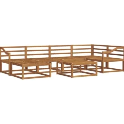 Clearance vidaXL Utomhussoffset 7 pcs Massivt Akaciaträ Naturfärg