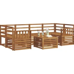 New vidaXL Utomhussoffset 7 pcs Massivt Akaciaträ Naturfärg