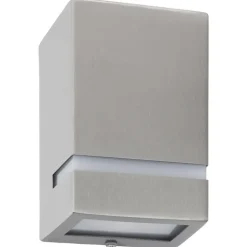 vidaXL Utomhusvägglampa 2 st 35 W silver rektangulär