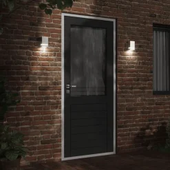 Best vidaXL Utomhusvägglampa 2 st rostfritt stål Silver