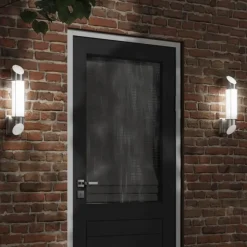Outlet vidaXL Utomhusvägglampa 2 st rostfritt stål Silver