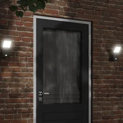 Outlet vidaXL Utomhusvägglampa LED med sensor gjuten aluminium Svart
