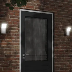 vidaXL Utomhusvägglampa LED vit gjuten aluminium