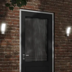 Discount vidaXL Utomhusvägglampa LED med sensor gjuten aluminium Vit
