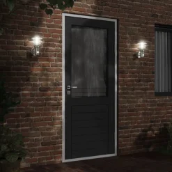 Clearance vidaXL Utomhusvägglampa med sensor rostfritt stål Silver