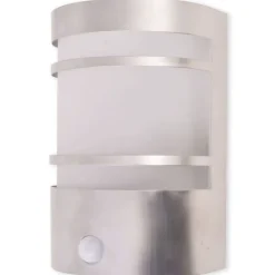 Best vidaXL Utomhusvägglampa med sensor rostfritt stål Silver