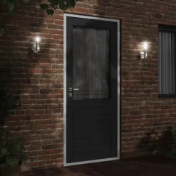 vidaXL Utomhusvägglampa med sensor rostfritt stål Silver