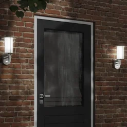vidaXL Utomhusvägglampa med sensor silver rostfritt stål