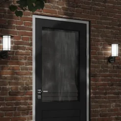 New vidaXL Utomhusvägglampa rostfritt stål Svart