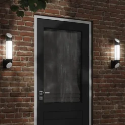 New vidaXL Utomhusvägglampa rostfritt stål Svart
