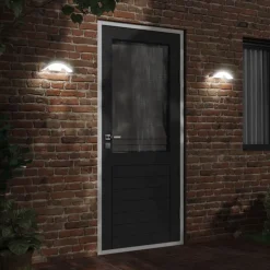 vidaXL Utomhusvägglampor LED 2 st vit gjuten aluminium