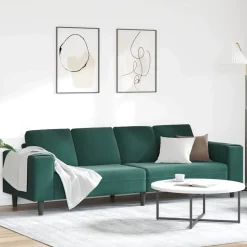 vidaXL Vardagsrumsoffa Mörkgrön 250 x 77 x 76 cm