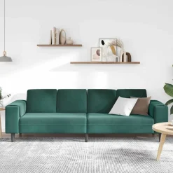 vidaXL Vardagsrumsoffa Mörkgrön 250 x 77 x 76 cm