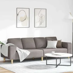 Online vidaXL Vardagsrumsoffa 250 x 77 x 76 cm Polyester Taupe