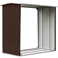 Best vidaXL Vedskjul galvaniserat stål 172x91x154 cm Brun
