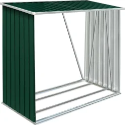 vidaXL Vedskjul galvaniserat stål 163x83x154 cm grön