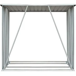 vidaXL Vedskjul galvaniserat stål 163x83x154 cm brun