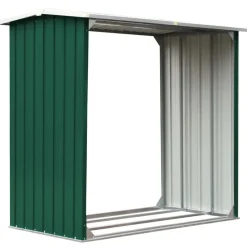 Outlet vidaXL Vedskjul galvaniserat stål 172x91x154 cm Grön