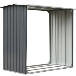 Outlet vidaXL Vedskjul galvaniserat stål 172x91x154 cm Grå