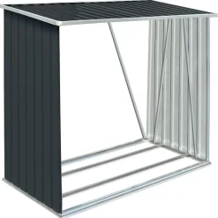 vidaXL Vedskjul galvaniserat stål 163x83x154 cm antracit