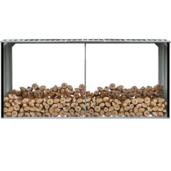 vidaXL Vedskjul i galvaniserat stål 330x92x153 cm antracit