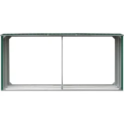 vidaXL Vedskjul i galvaniserat stål 330x92x153 cm grön