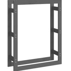 vidaXL Vedställ grå 80x25x100 cm massiv furu