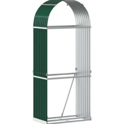 Outlet vidaXL Vedställ 80x45x190 cm galvaniserat stål Grön