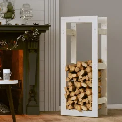 Discount vidaXL Vedställ honungsbrun 41x25x100 cm massiv furu Vit