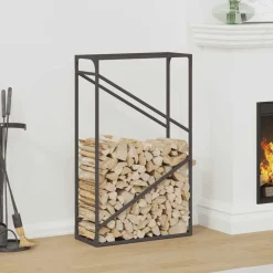 Outlet vidaXL Vedställ 60x25x100 cm kallvalsat stål Svart