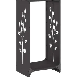 Outlet vidaXL Vedställ 40x30x80 cm kallvalsat stål Svart