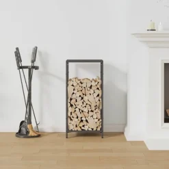 Discount vidaXL Vedställ 34x25x70 cm kallvalsat stål Svart