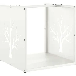 vidaXL Vedställ vit 40x40x40 cm kallvalsat stål