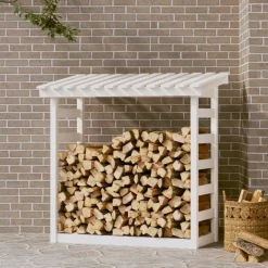 Online vidaXL Vedställ 108x64,5x110 cm massiv furu Vit