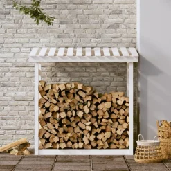 Online vidaXL Vedställ 108x64,5x110 cm massiv furu Vit