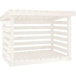 Hot vidaXL Vedställ 108x73x79 cm massiv furu Vit