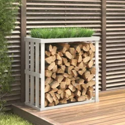 vidaXL Vedställ vit 108x52x106 cm massiv furu