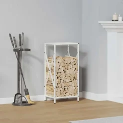 Discount vidaXL Vedställ 34x25x70 cm kallvalsat stål Vit