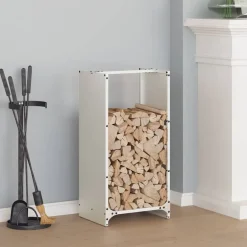 Outlet vidaXL Vedställ 40x30x80 cm kallvalsat stål Vit