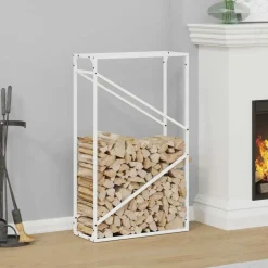 vidaXL Vedställ vit 60x25x100 cm kallvalsat stål