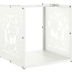 Hot vidaXL Vedställ 40x40x40 cm kallvalsat stål Vit