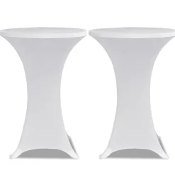 vidaXL Överdrag till ståbord Ø 60 cm vit stretch 2 st