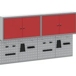 Outlet vidaXL Verktygsskåpsset med hylla 6 pcs Pulverlackerat stål Röd